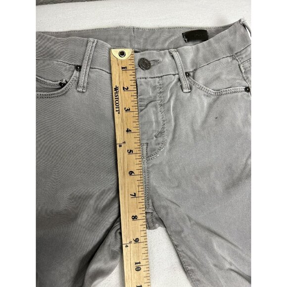Mother Jeans Size 25 Looker Ankle Fray Gray Gravel Stretch 26x28 Casual Raw Hem - Picture 11 of 12